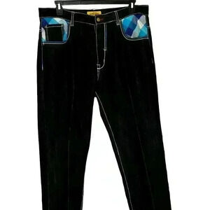 Urban Label Jeans mens 38x34 high rise Y2K Hip Hop Skater black flaw